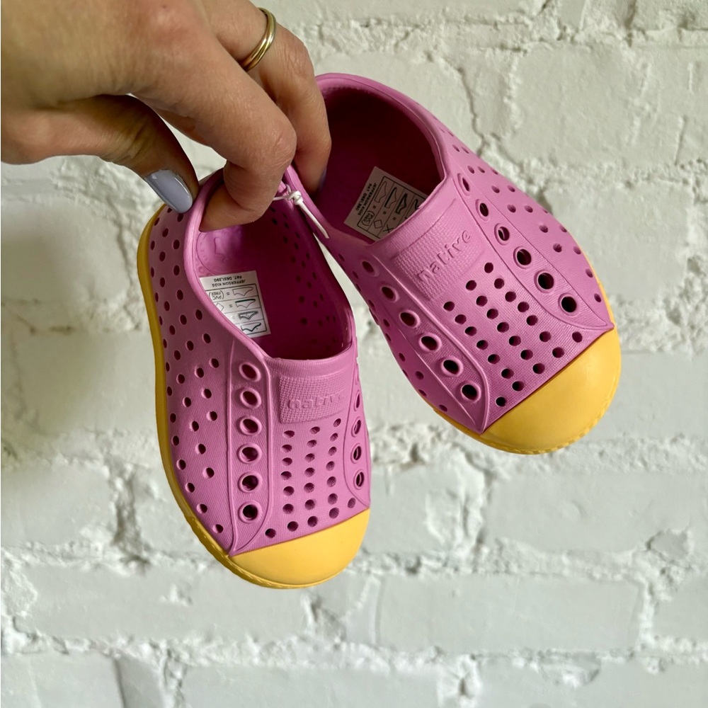 Native Pink and Yellow Kids Slip-On Shoes